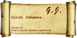 Girst Johanna névjegykártya